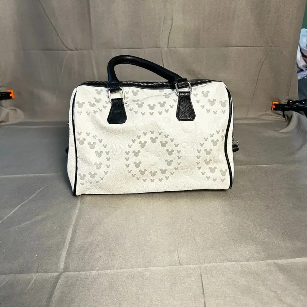 Official Disney Store Mickey Mouse Embossed Silhouette Satchel Bag Black & White